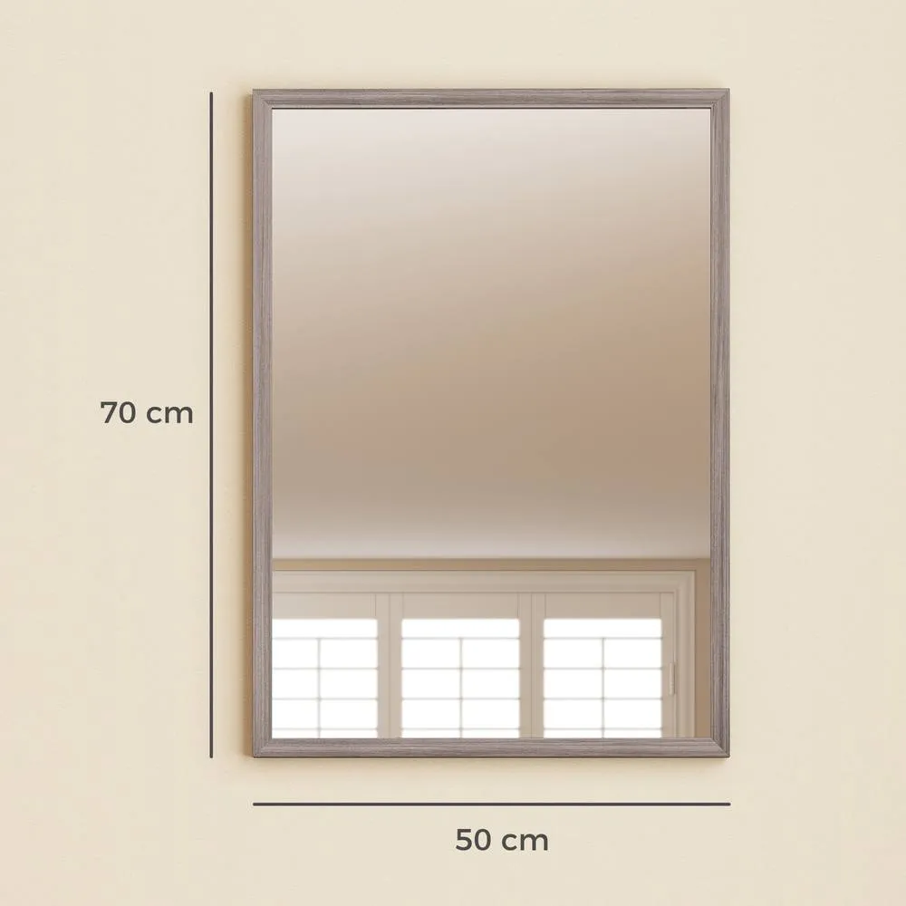 HOMCOM 50 x 70 cm Wall Bathroom Mirror, Vanity Mirror, Grey 3