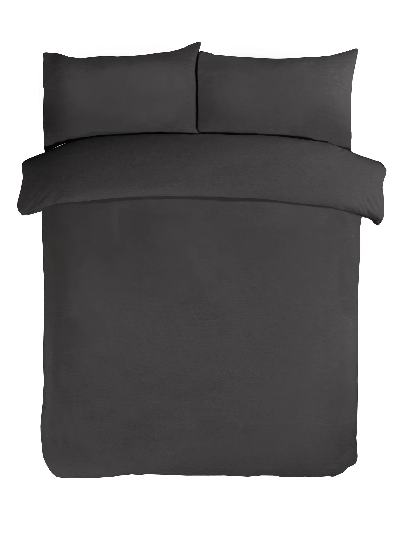 Smart Living Polycotton Jersey Melange Duvet Cover With Pillowcases in Charcoal 2
