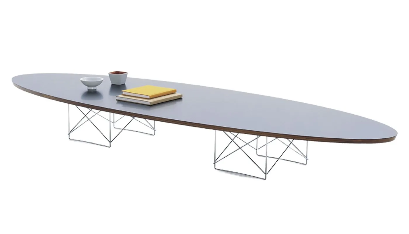 Vitra ETR Table Black with Laminate Chrome Base