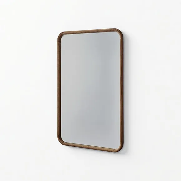 Yearn Solid Oak Curved Wall Mirror 2
