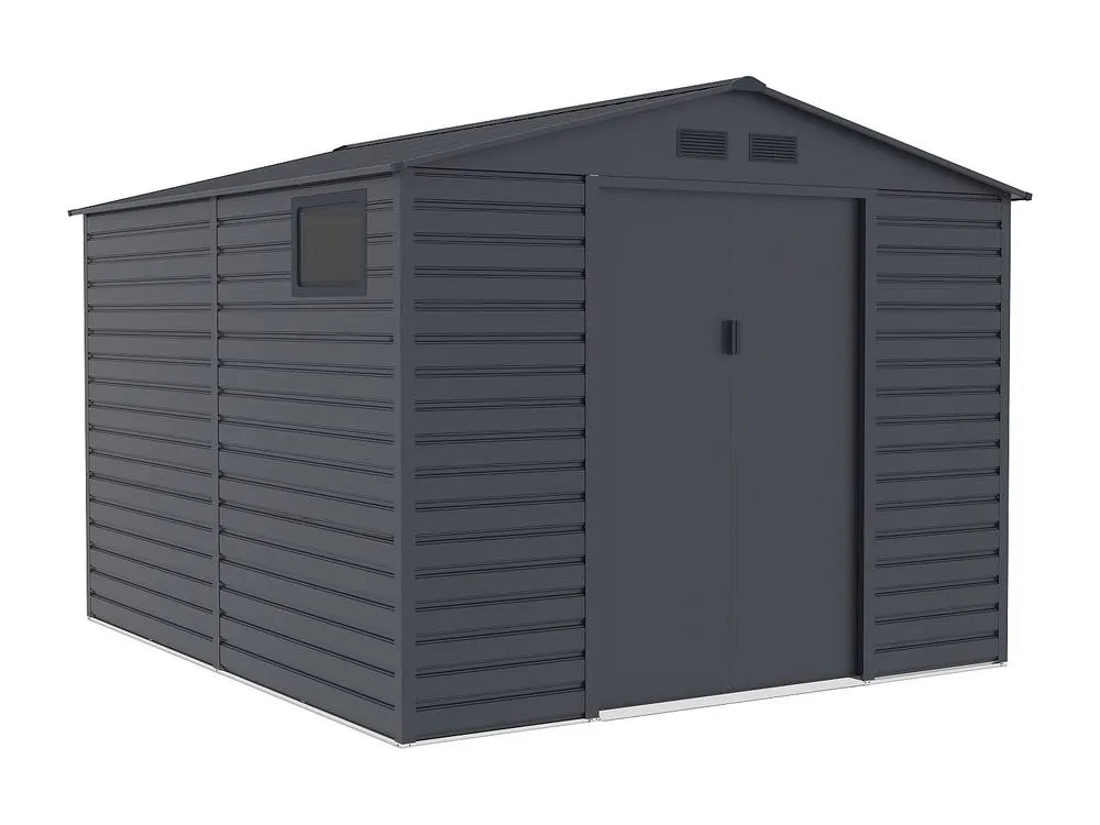 Vente-unique Galvanised Steel Garden Shed - Anthracite - 8.94 M² - ADELMO in Dark Grey 6