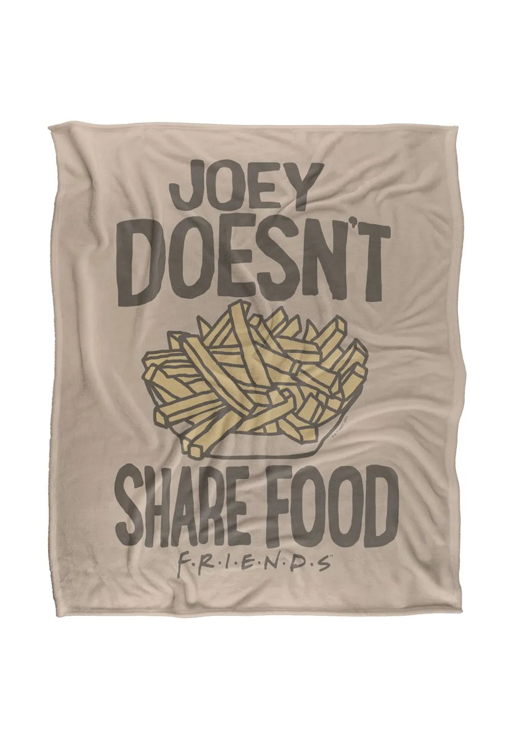 Warner Brothers Friends 152x127cm The More for Me Silky Touch Super Soft Throw Blanket in White