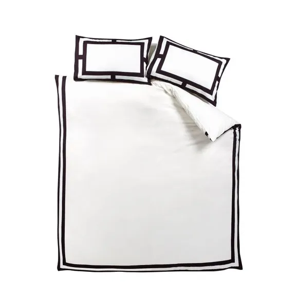 Catherine Lansfield So Soft Mono Panel Duvet Cover & Pillowcase Set 4