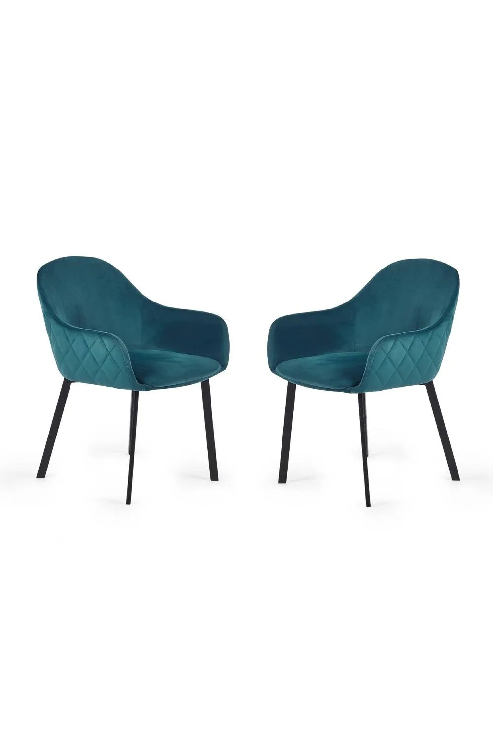 Julian Bowen Lima Upholstered Dining Chair (Set of 2) in Teal 3