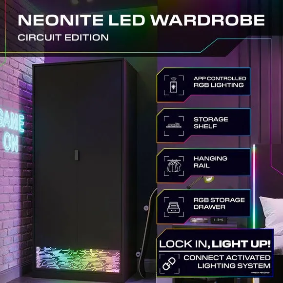 X Rocker NeoNite Circuit Edition LED Double Wardrobe 2
