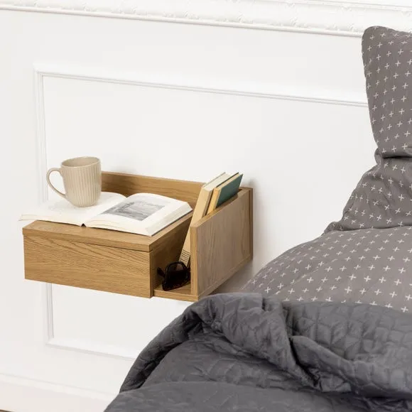 Furniture To Go Ashlan 1 Drawer Square Wall Mounted Bedside Table