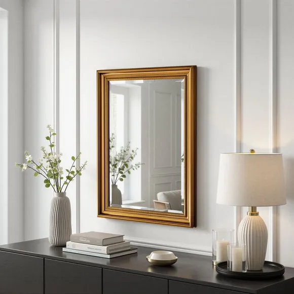Yearn Beaded Classic Framed Bevelled Rectangle Wall Mirror 3