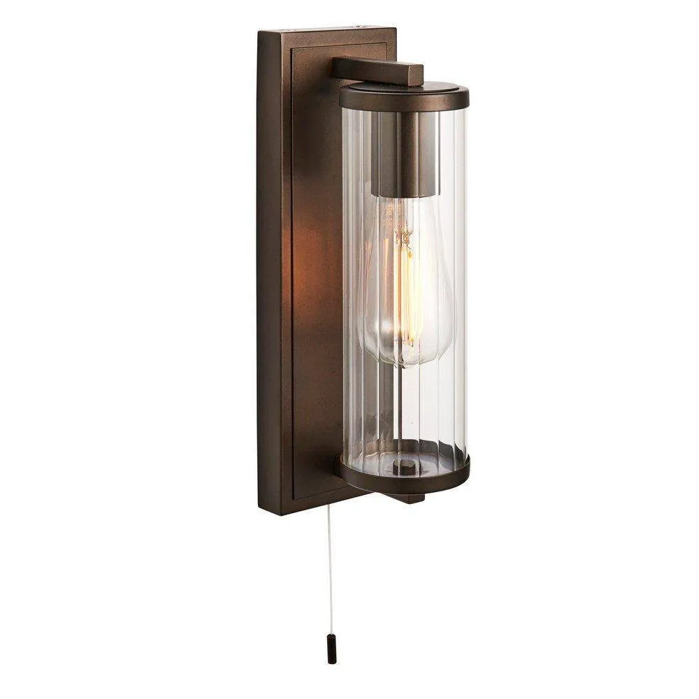 Netlighting 'COMO' Non Dimmable Stylish Contemporary Bathroom Glass Wall Lamp in Brown