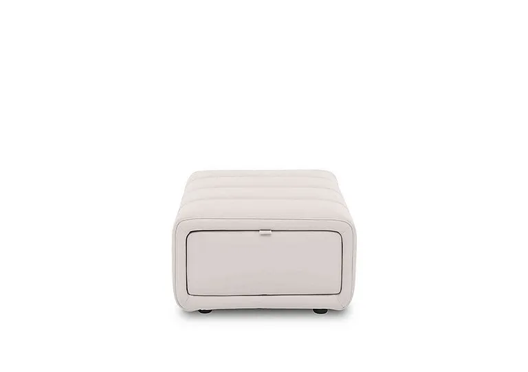Elphaba Leather Storage Footstool - Cotton