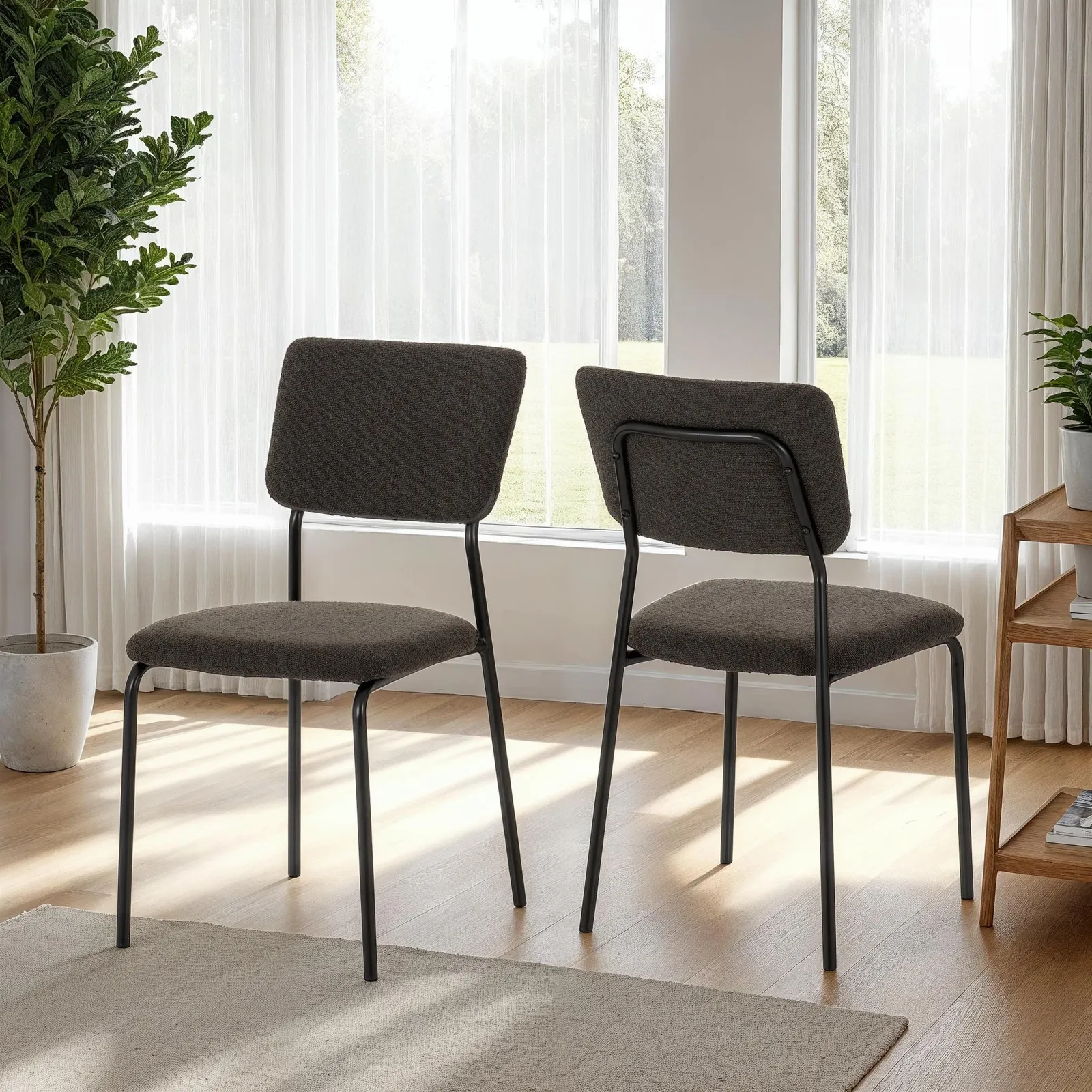 Seconique Sheldon Chair( Set Of 4 ) in Dark Grey 1