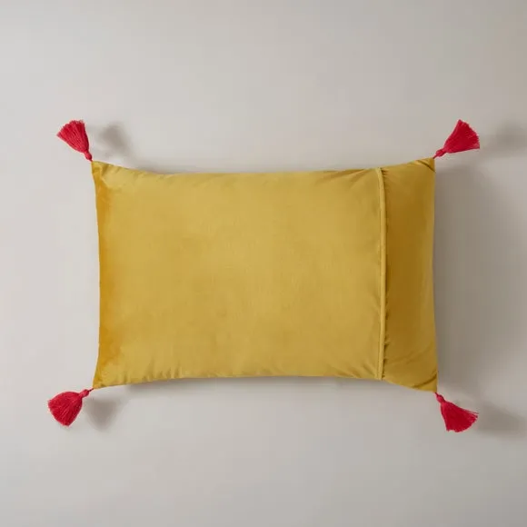 Flamingo Embroidery Cushion Chartreuse 4