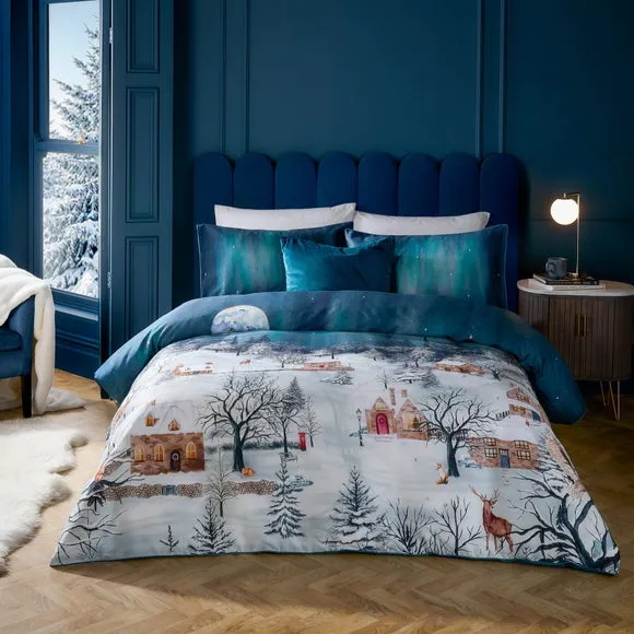 Riviera Starlight 100% Cotton Sateen Duvet Cover and Pillowcase Set 1
