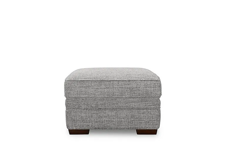 Carrick Rectangular Fabric Footstool - Slate - Living Room Furniture