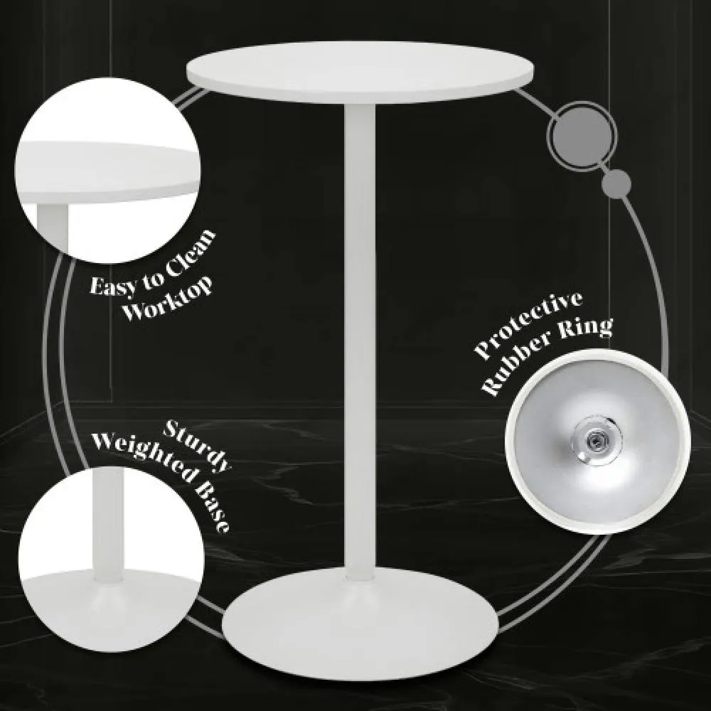 netfurniture Horizon Poseur Matt White Table Round Wood White 3