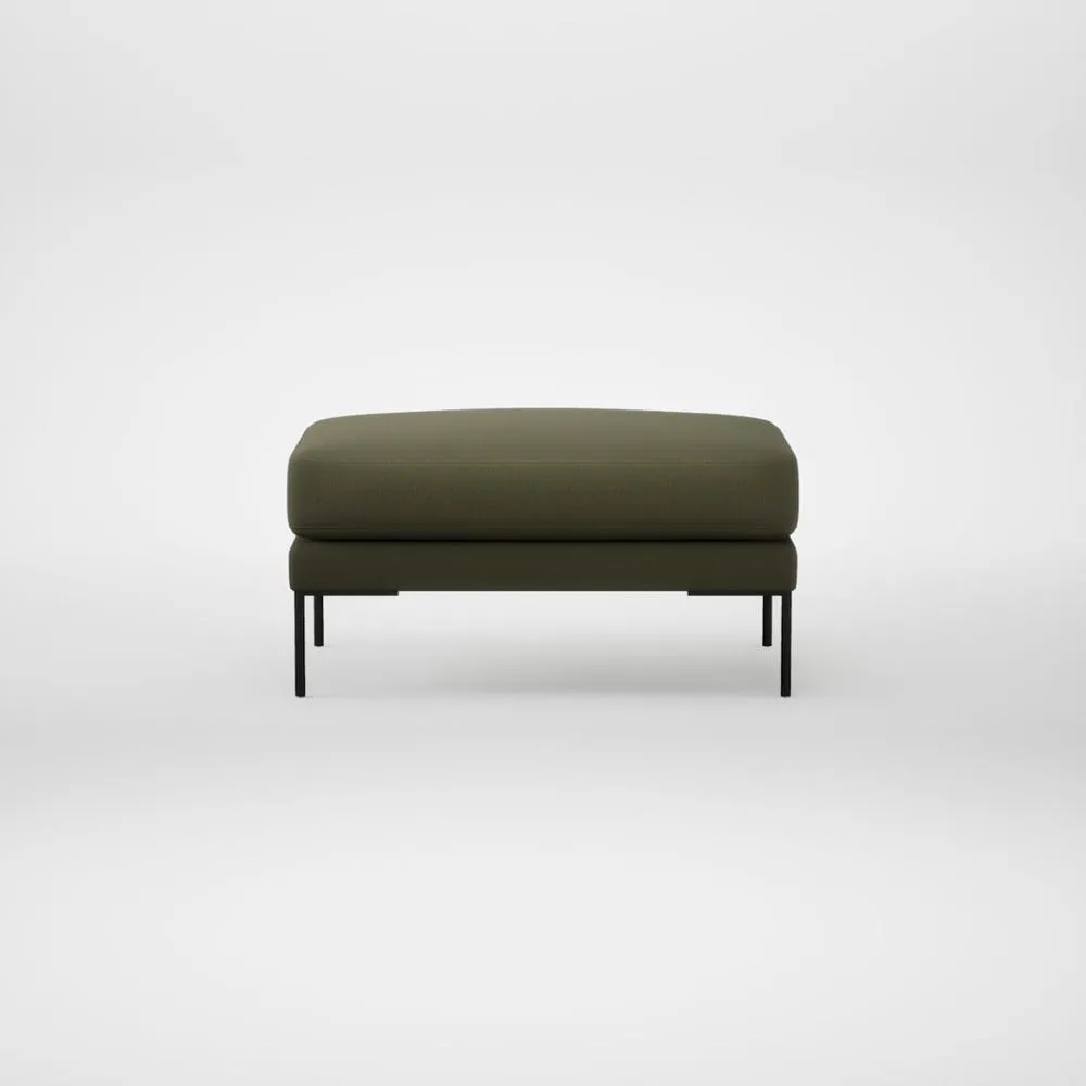 Heal's Torrington Ottoman Smart Cotton Linen Myrtle Black Feet 2