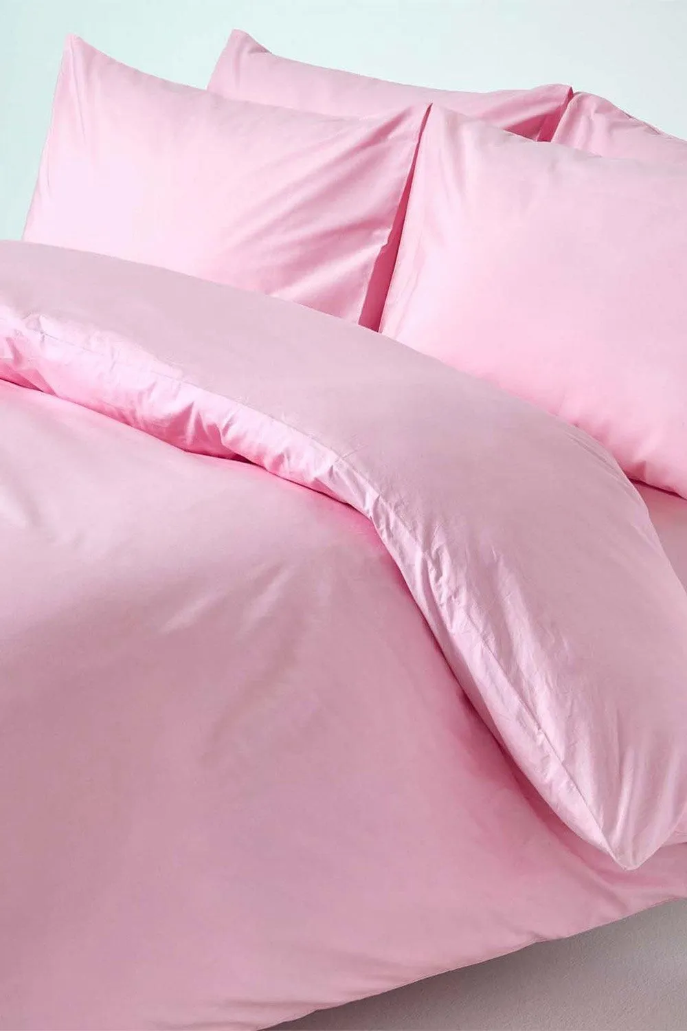 Homescapes Egyptian Cotton Duvet Cover with Pillowcase, 200 TC in Pink 1