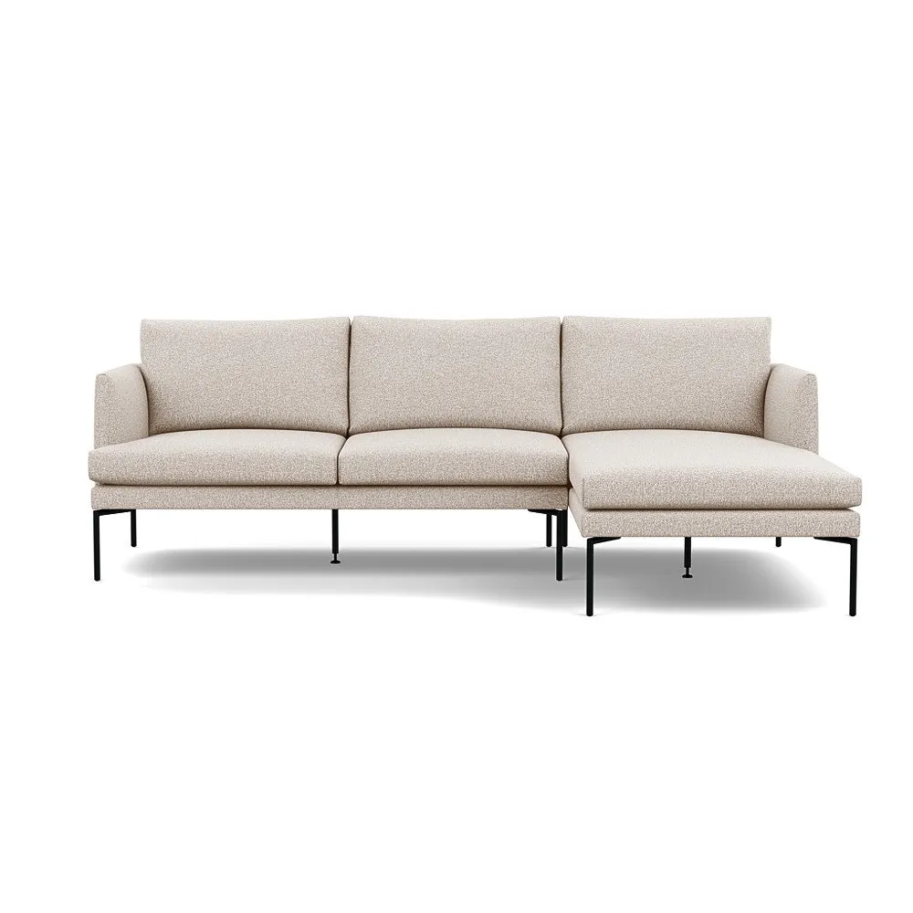 Heal's Matera Right Hand Facing Chaise Sofa Loop Boucle Taupe Black Feet 1