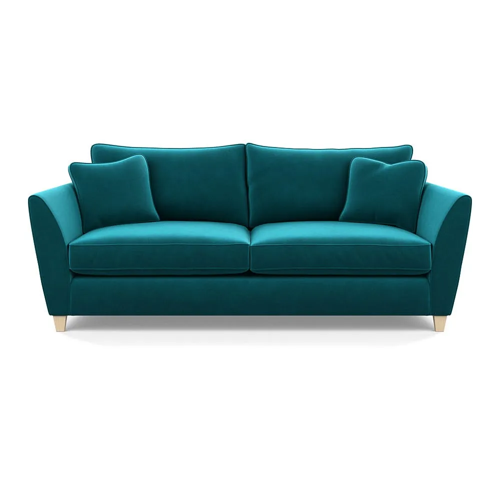 Heal's Torino 4 Seater Sofa Smart Velvet Petrol Natural Feet 1