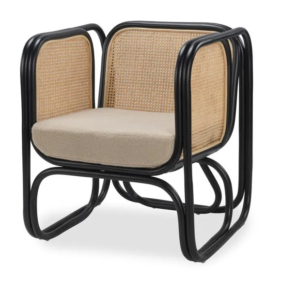 Desser Iconic Rattan Chair with Boucle Cushion 2