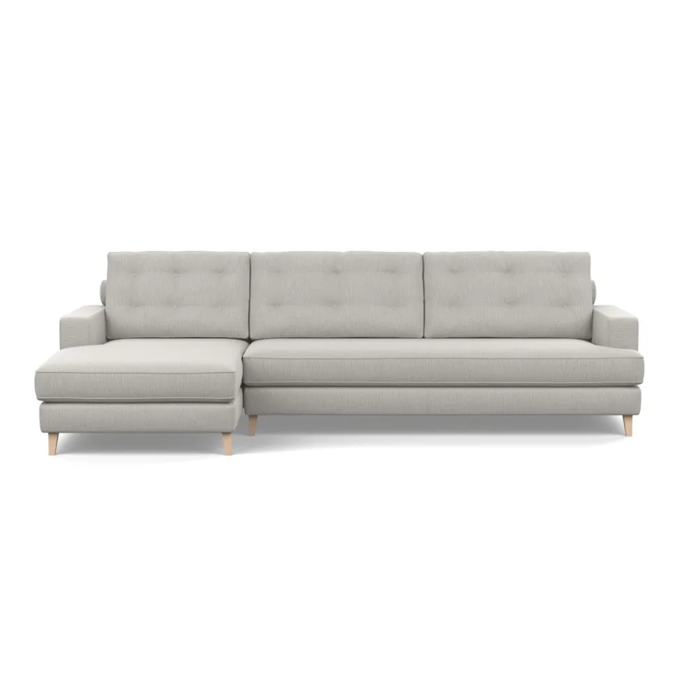 Heal's Mistral Left Hand Facing Corner Sofa Smart Linen Mix Silver Natural