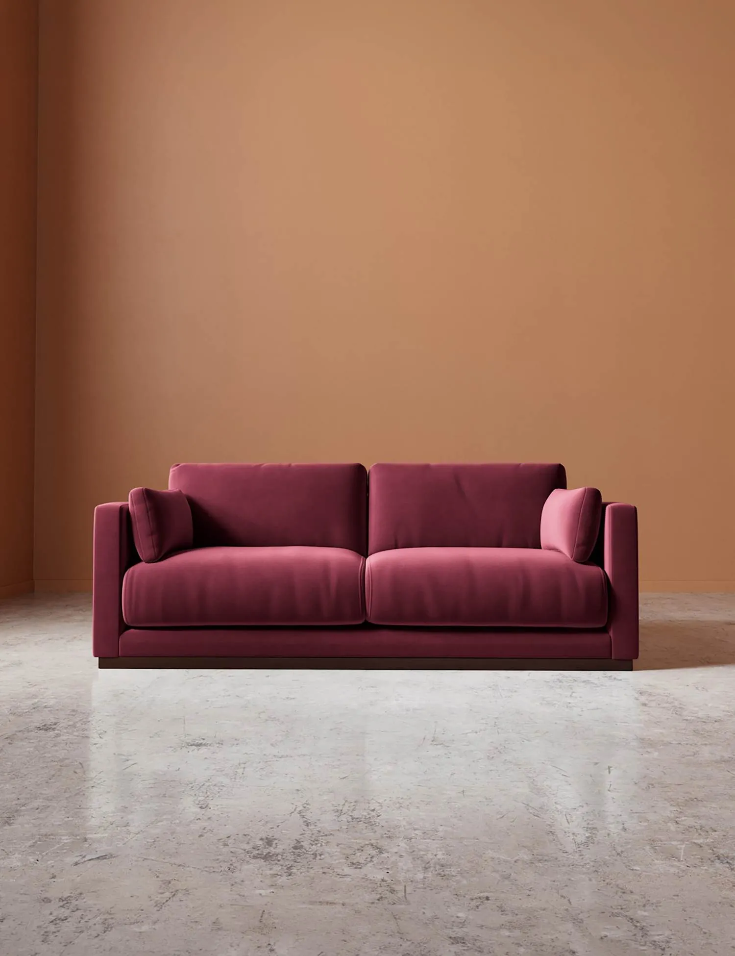 Swoon Easy Velvet 2 Seater Sofa Burgundy