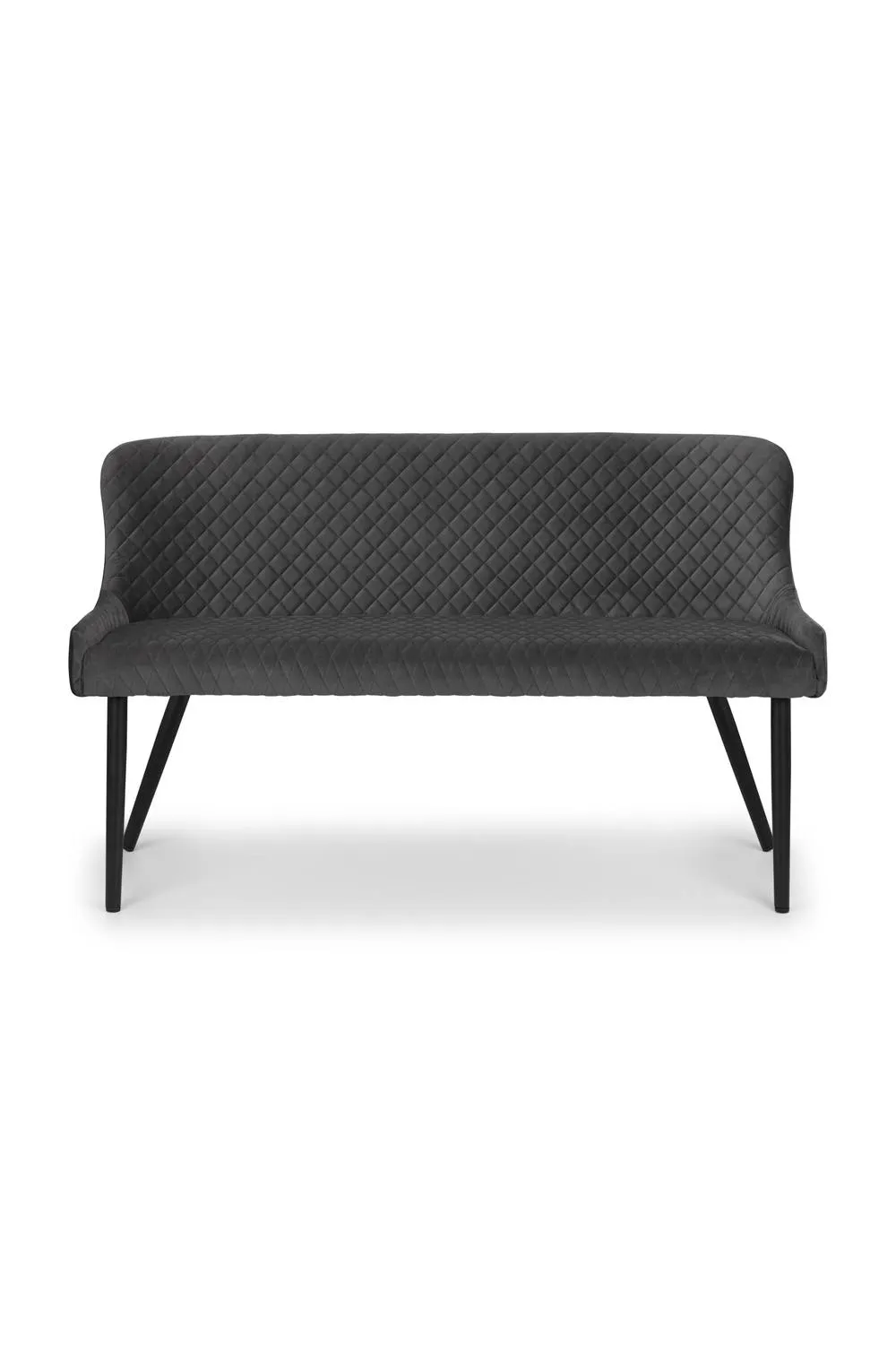 Julian Bowen Luxe Diamond Quilted Upholstered 2 Seater High Back Bench in Grey 4