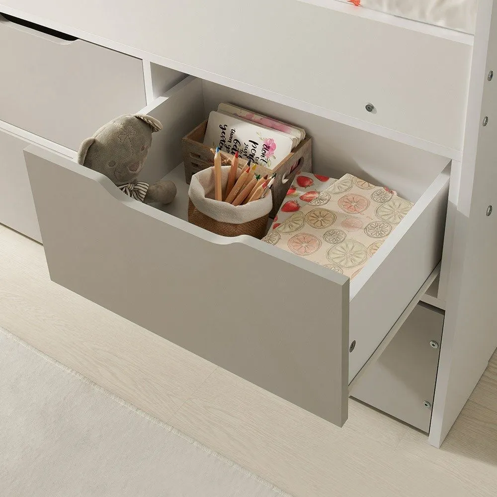 Flair Lars Low Cabin Bed with Trundle & Storage Drawers in White 4