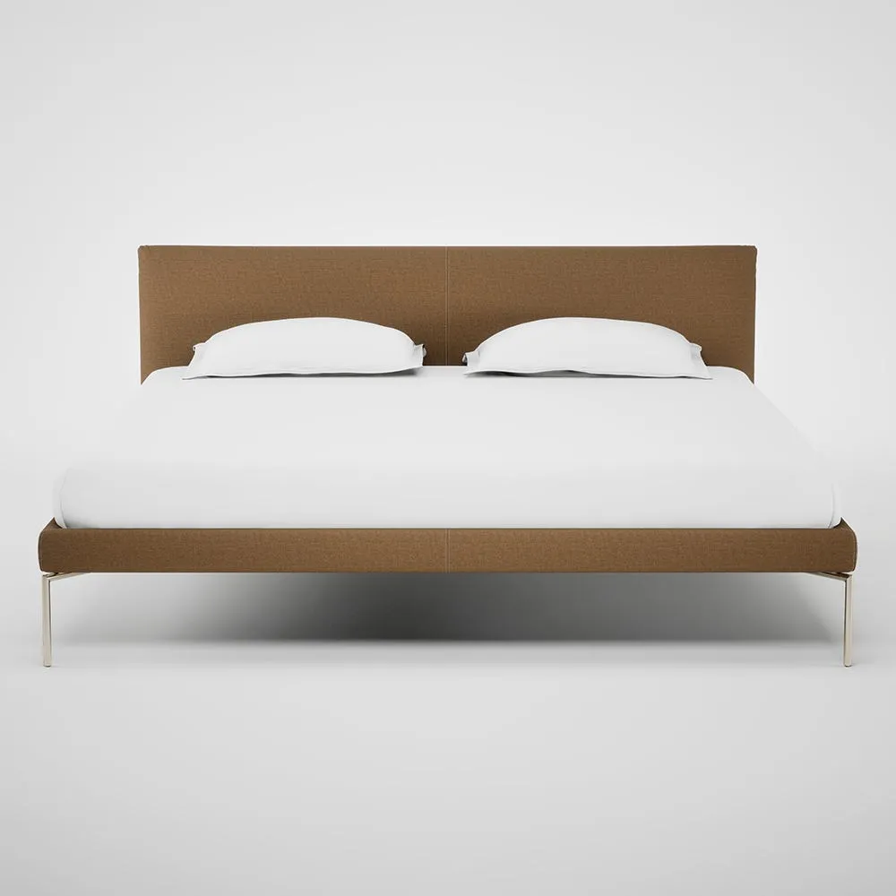 Heal's Matera Bed Super King Siena Cotton Clay Stainless Steel Foot
