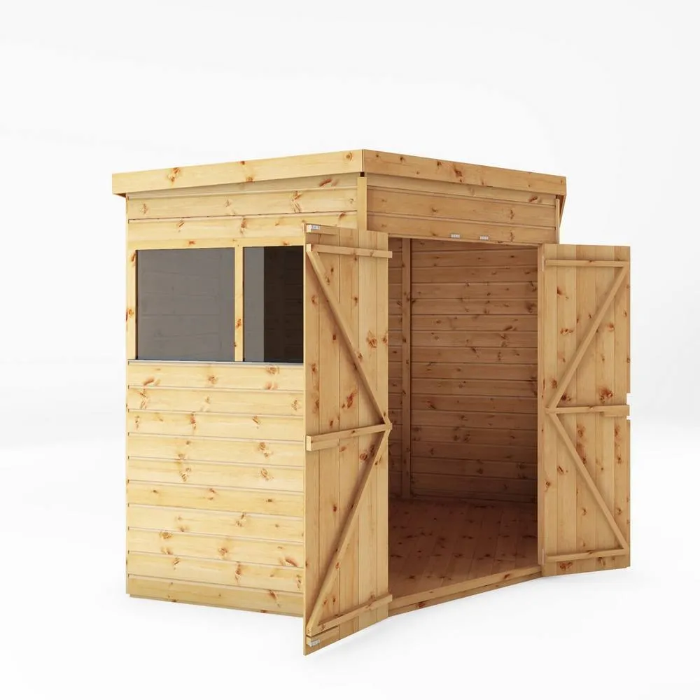Mercia 7 x 7 Feet Shiplap Corner Shed - L207.5 x W207.5 x H200.6 cm - Brown in Light Brown 2