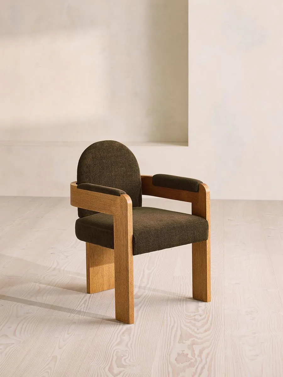 Emerson Dining Chair, Linen Chenille, Chocolate