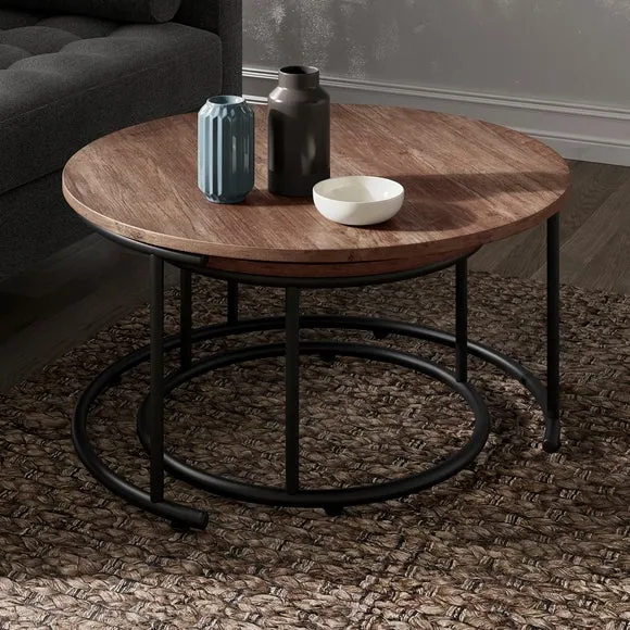 Fulton Coffee Nest of Tables, Pine Effect 2