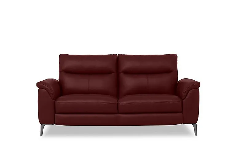 Morgan Leather 3 Seater Sofa - Montana Ruby
