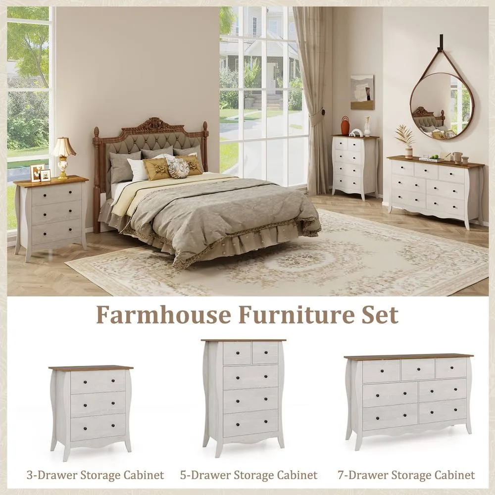 Costway Wooden Chest of Drawers Modern 7-Drawer Cabinet Closet Organizer in Grey 5