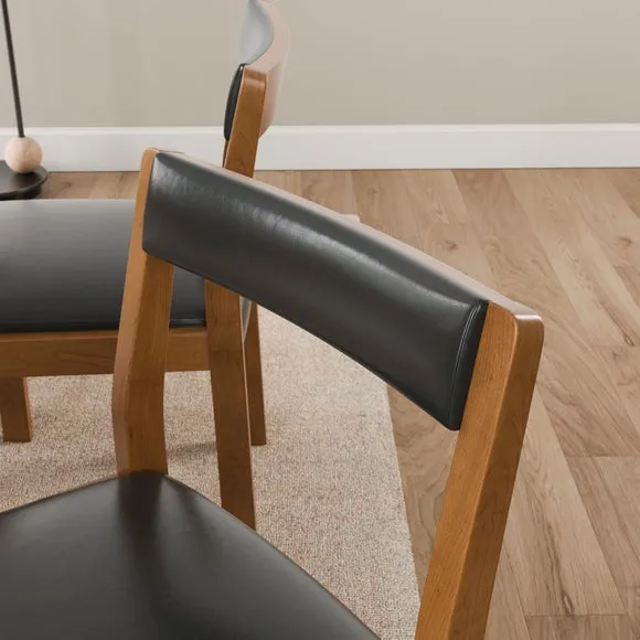 Aylesford Dining Chair, Oak and Faux Leather 3