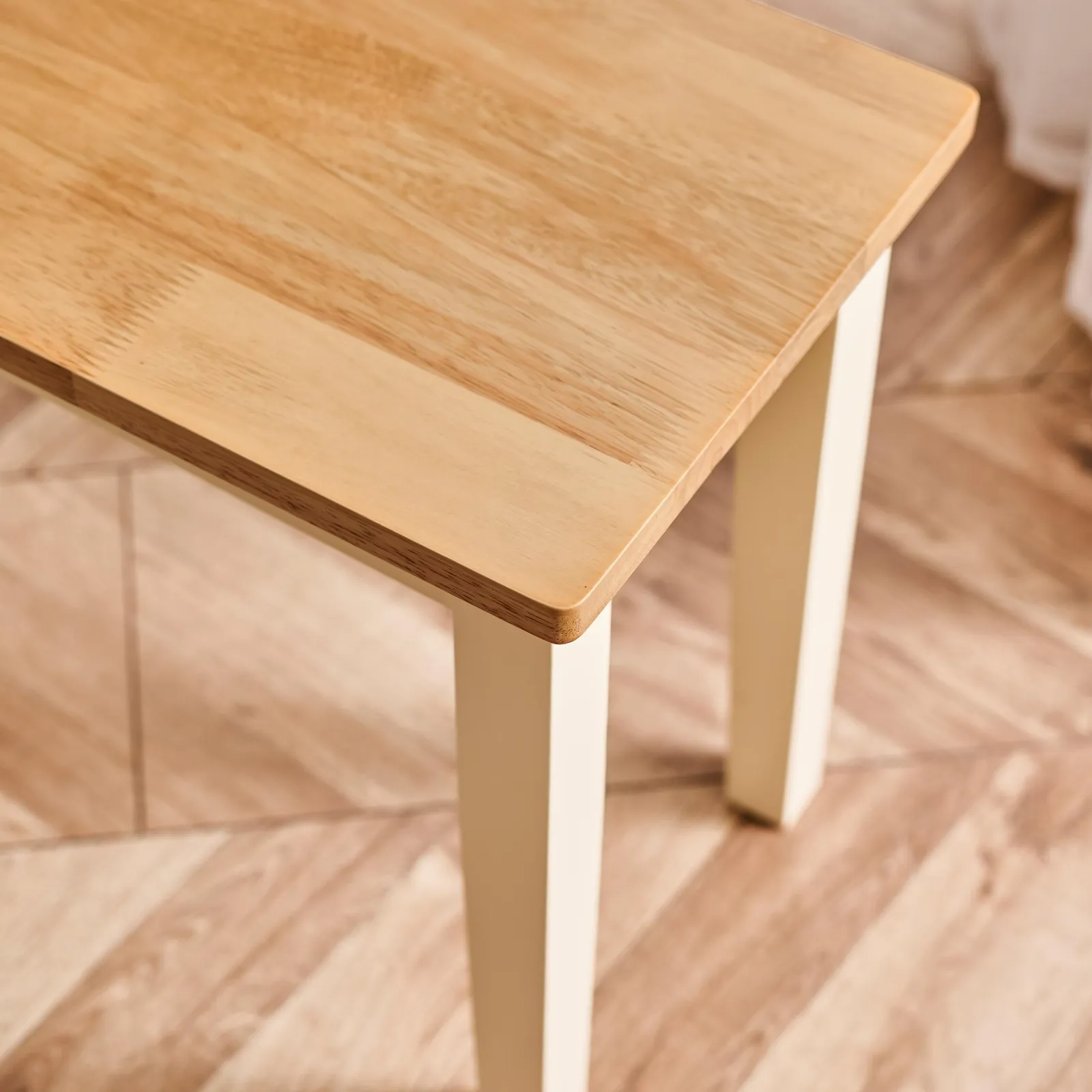 FurnitureboxUK Tenby Large Cream & Oak Coloured Wooden Dining Bench in Light Oak 4