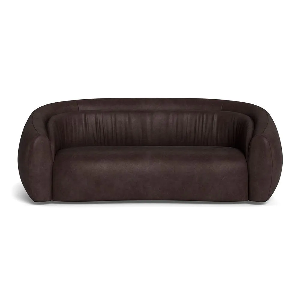 Heal's Flora 3 Seater Sofa Heritage Leather Dark Walnut 2069 1
