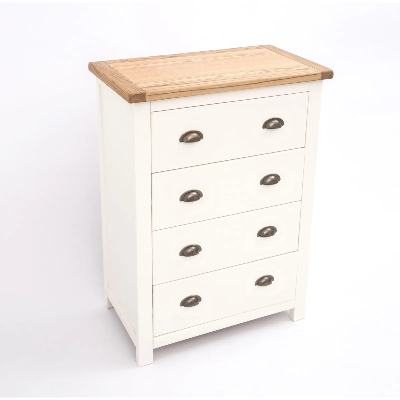 Cabinet Bits Lovere 4 Drawer Chest of Drawers Brass Cup Handle in Off-White 3