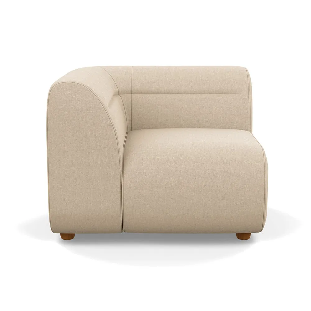 Heal's Lilli Corner Unit Left Module Brushed Cotton Oat Natural Beech Feet 1