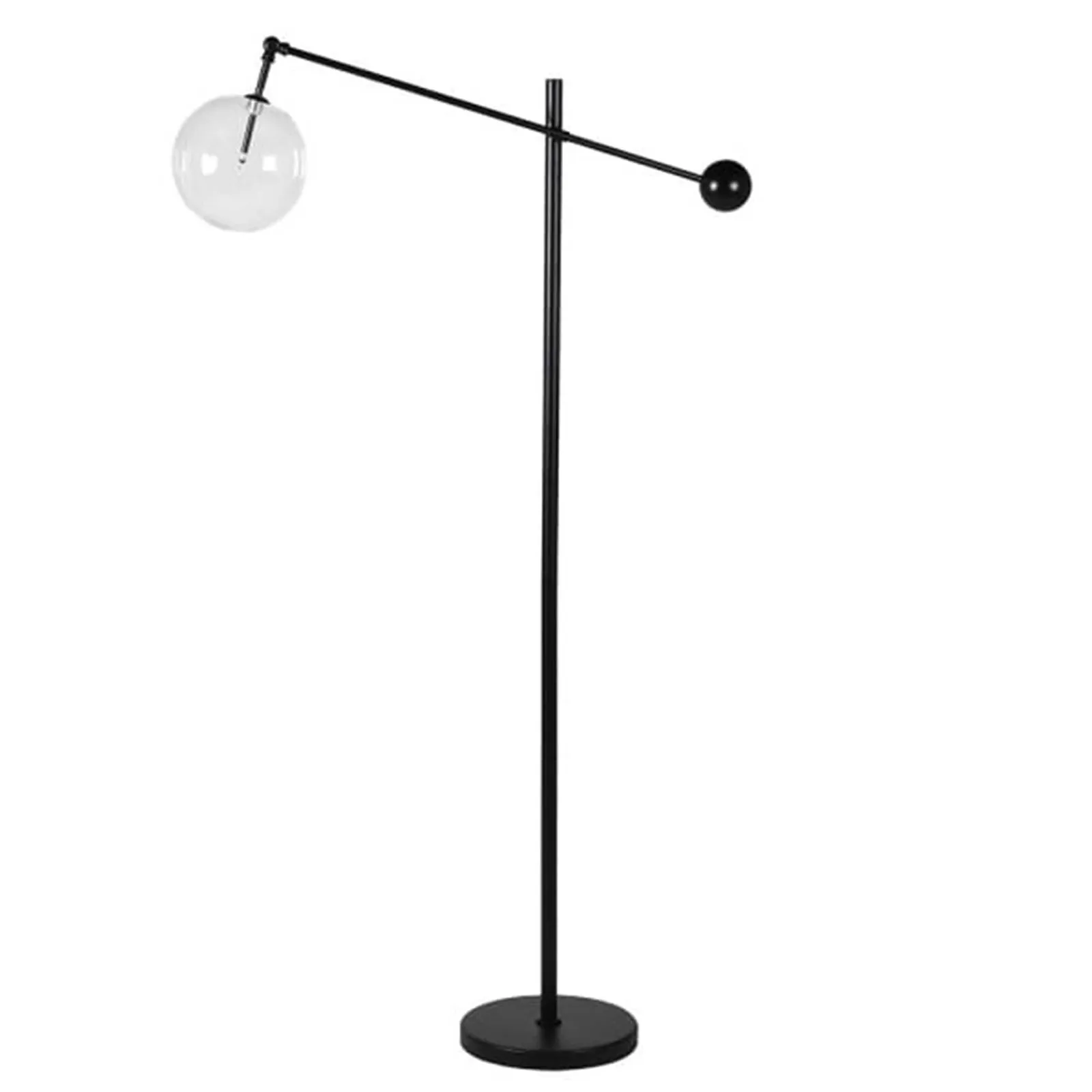Black Glass Ball Floor Lamp Metal | Barker & Stonehouse