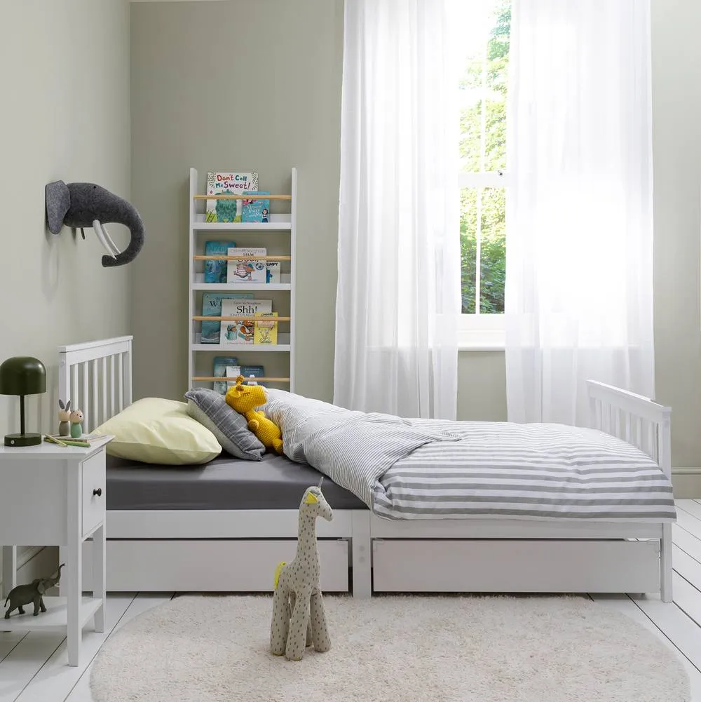 Nöa and Nani Otis Single Bed 3ft Frame with 2 Storage Drawers in White 2
