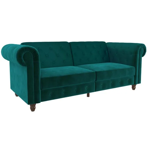 Felix Velvet Chesterfield Double Sofa Bed 2