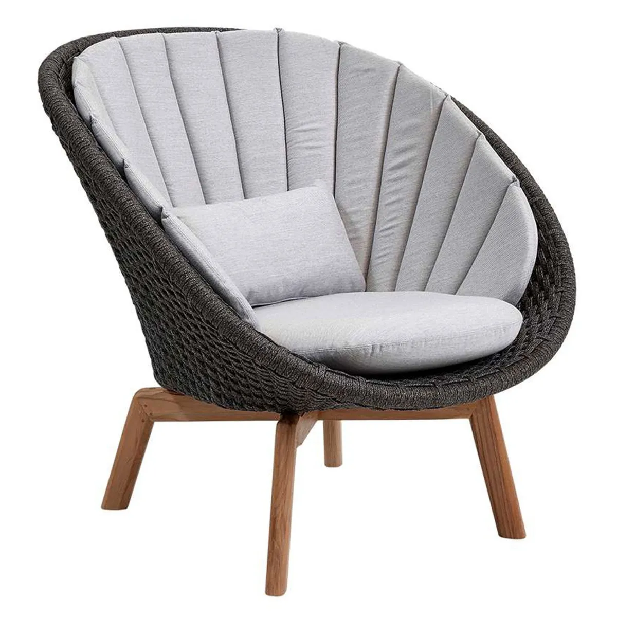 Cane-line Peacock Dark Grey Lounge Chair with Cushion Set