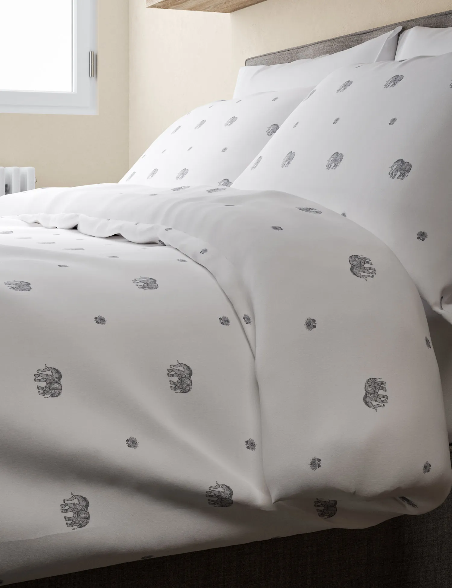 M&S Cotton Rich Elephant Bedding Set