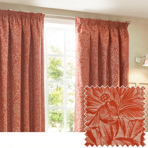 Grantley Brick Pencil Pleat Curtains 4