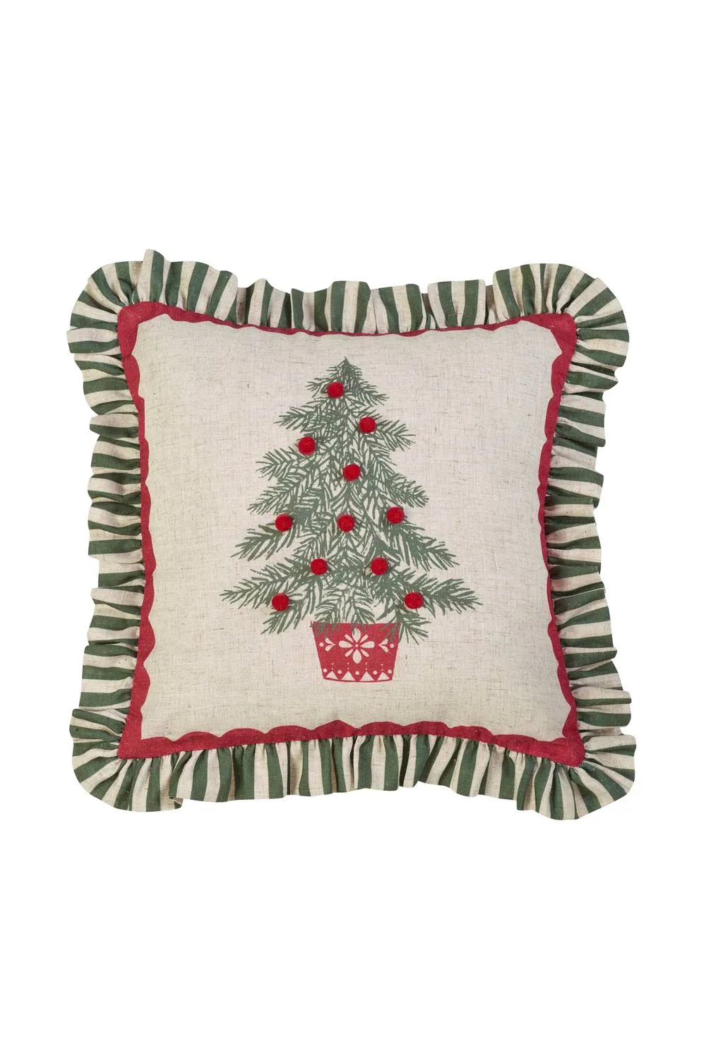 Catherine Lansfield 'Frilled Christmas Tree' Cushion in Green 3