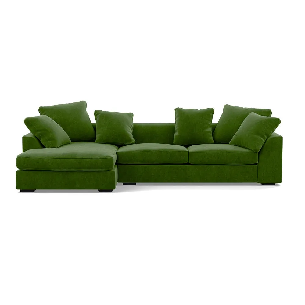 Heal's Cumulus LHF Corner Sofa Smart Luxe Velvet Grass Black Feet 1