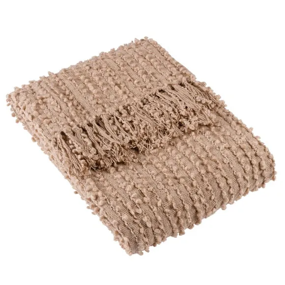 Arvo Boucle Polycotton Yarn Throw Blanket 130cm x 180cm 3