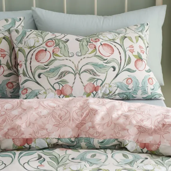 Catherine Lansfield Clarence Floral Reversible Natural Duvet Cover & Pillowcase Set 2