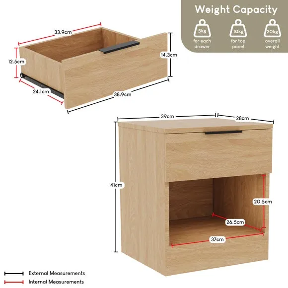 Return - Hayes 1 Drawer Bedside Table 6