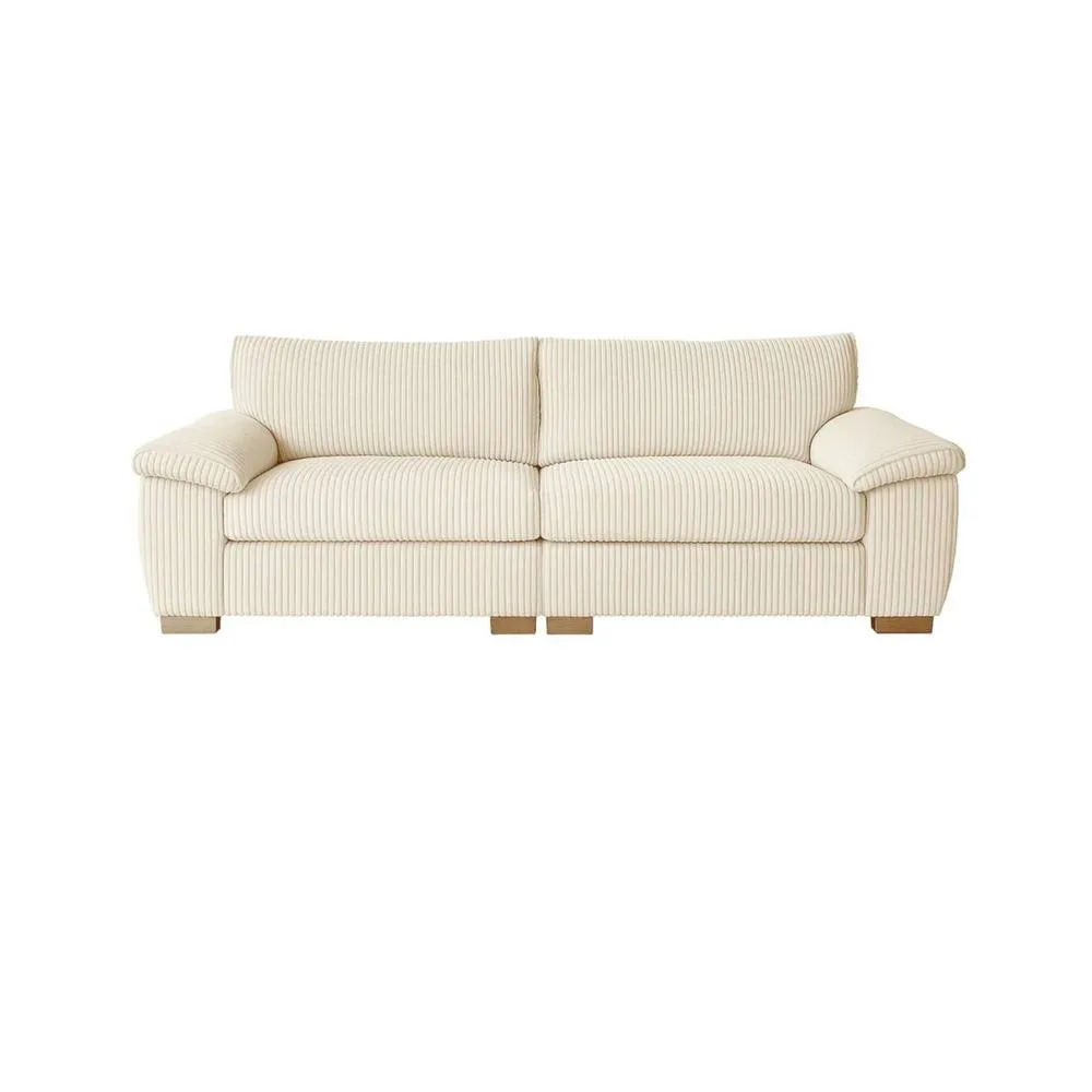 Bliss Furniture Amalfi 3 Seater Split Sofa Soft Fabric in Cream